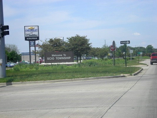 Then cross over Wagner road and enter Scio township (if it weren't for this sign, you probably wouldn't know you're in Scio)